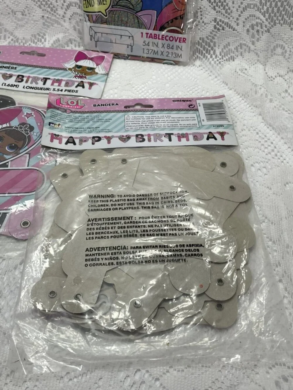 LOL Surprise Dolls Happy Birthday Letter Banner And Table Cover For Girls Party